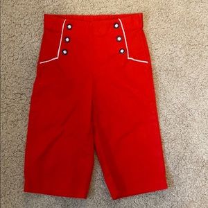 Like New Janie & Jack girls red sailor pants sz 3